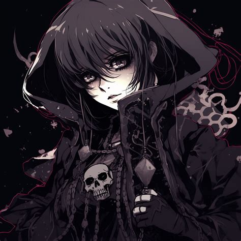 anime gotic|aesthetic goth anime girl.